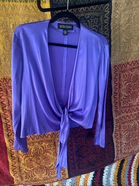 Ellen Tracey silky tie blouse top